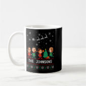 D Funny Face Photo Christmas Elf Family コーヒーマグカップ (左)