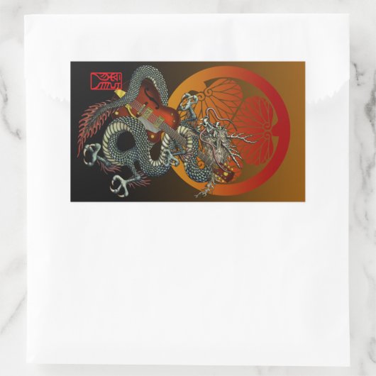 D-Guitar4 長方形シール (バッグ)