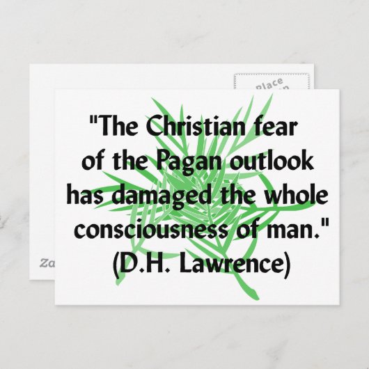 D.H. ローレンスの異教徒向け名言 ポストカード (正面/裏面)