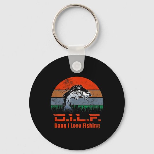 D.i.l.f. - なんて素晴らしい釣り好きなんだ _ おもしろい釣り人 フィン キーホルダー (正面)
