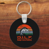 D.i.l.f. - なんて素晴らしい釣り好きなんだ _ おもしろい釣り人 フィン キーホルダー (正面)
