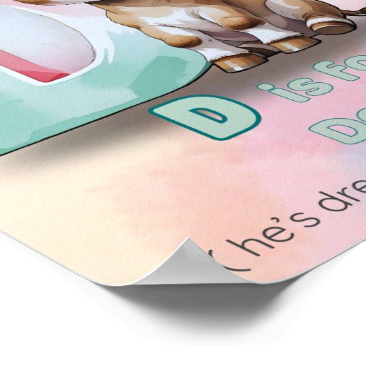 D is for Donkey – Dreamy and Determined ABC Poster ポスター (角)