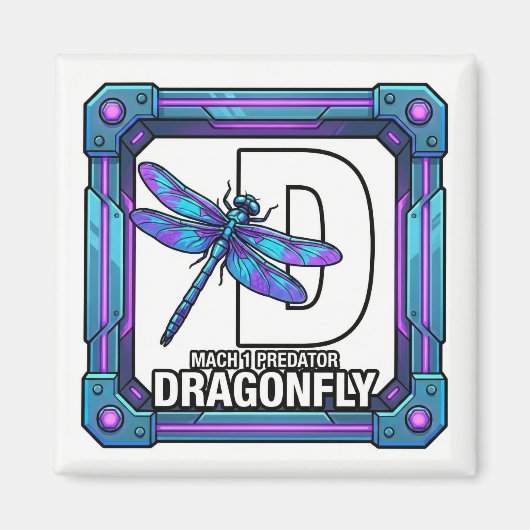 D is for Dragonfly – GTA Style ABC Learning Magnet マグネット (正面)