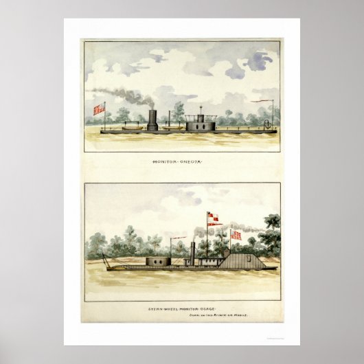 D.M.N. Stouffer 1864によってIronclad Onota ポスター (正面)