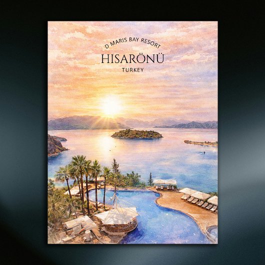 D Maris Bay Turkey Watercolor Beach Destination シーズンポストカード