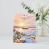 D Maris Bay Turkey Watercolor Beach Destination シーズンポストカード (スタンド正面)