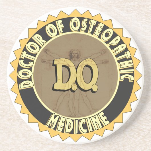 D.O. バッジのOSTEOPATHY vitruvian人の博士 コースター (正面)