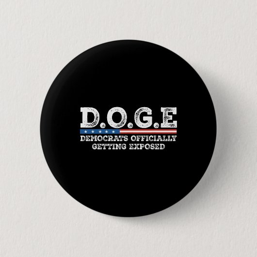 D.o.g.e ドージ 犬の政府効率化部門 U 缶バッジ (正面)