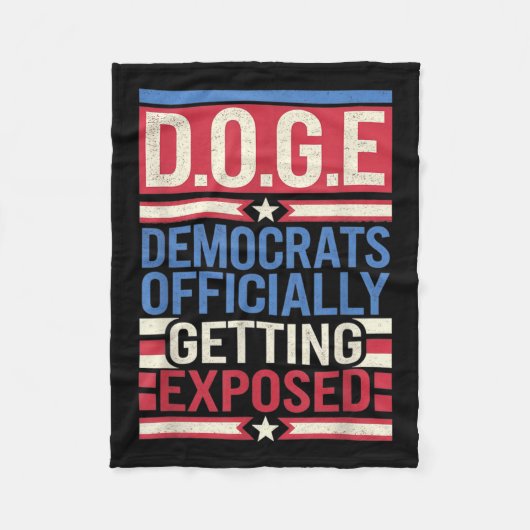 D.o.g.e Doge 反政府効率化アメリカ国旗 グラフィック フリースブランケット (正面)