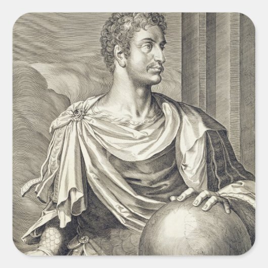D. Octavius Augustus (紀元前63年~14年)Roの皇帝 スクエアシール (正面)