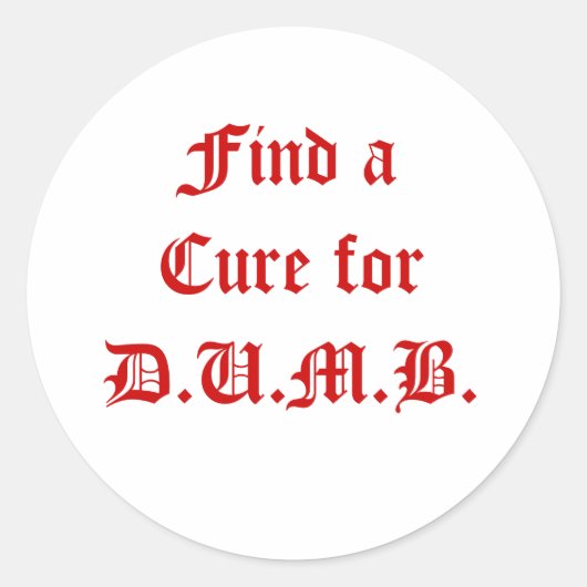 D.U.M.Bの治療法を見つける ラウンドシール (正面)