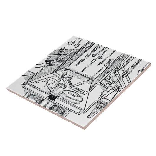 「Daからの手術台そして外科手術用の器具、 タイル (側面)