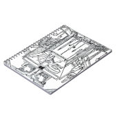 「Daからの手術台そして外科手術用の器具、 ノートブック (左側)