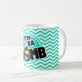 Daの爆弾! 水緑のシェブロン コーヒーマグカップ (正面右)