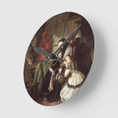 DaへのMarieアントワネットの(1753-93年の)最終さようなら ラウンド壁時計 (傾斜)