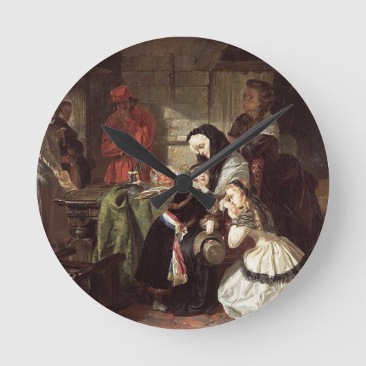 DaへのMarieアントワネットの(1753-93年の)最終さようなら ラウンド壁時計 (正面)