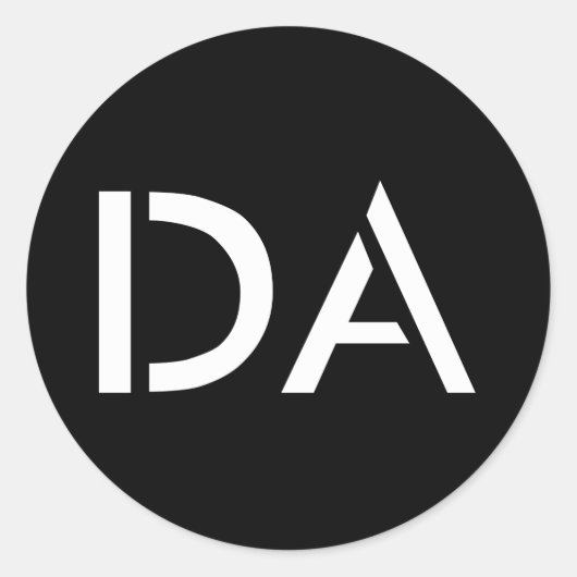 DAクラシックブラックステッカー ラウンドシール (正面)