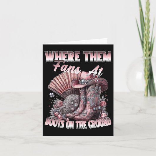 Daグランド女性のカーボーイラインのブーツでファン カード (正面)