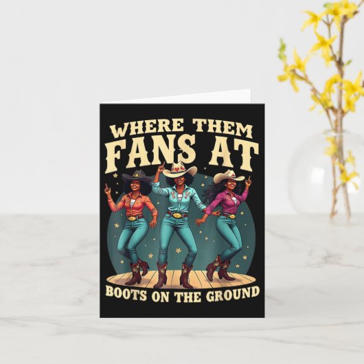 Daグランド女性のカーボーイラインのブーツでファン カード (黄色い花)