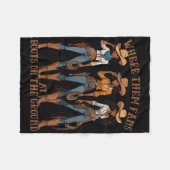 Daグランド女性のカーボーイラインのブーツでファン フリースブランケット (正面(横))