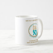 DA50 Worldwide Virtual Convention Mug in Gold/Teal コーヒーマグカップ (正面右)