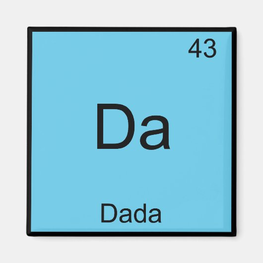 Da - Dada おもしろい Chemistry Element Symbol T-Shirt マグネット (正面)