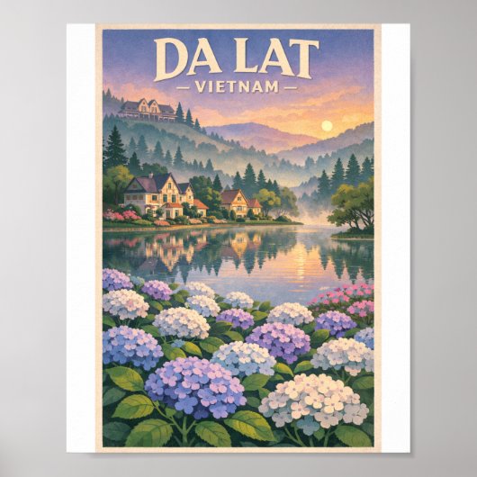 Da Lat Dreamscape – Retro Travel Print ポスター (正面)