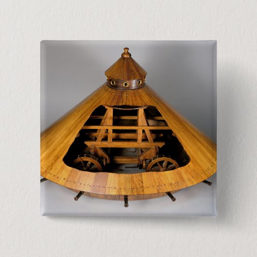 Da Vinciのデザインのモデル復元 缶バッジ (正面)