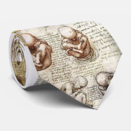 Da Vinciのノートの胎児のスケッチ ネクタイ