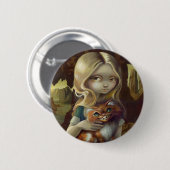 "Da Vinciのポートレートのアリス"ボタン 缶バッジ (正面&裏面)