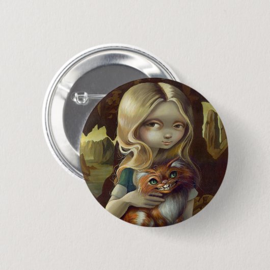 "Da Vinciのポートレートのアリス"ボタン 缶バッジ (正面&裏面)