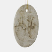 Da Vinciの人間のハートの解剖学のスケッチ セラミックオーナメント (右)