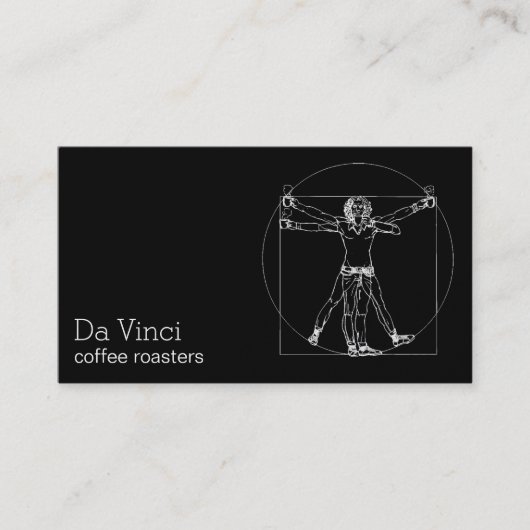 Da Vinci coffee roasters minimal vitruvian man 名刺 (正面)