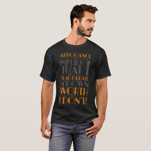 Da Vinci Quote Motivational Quote Arrogance boy Tシャツ (正面フル)