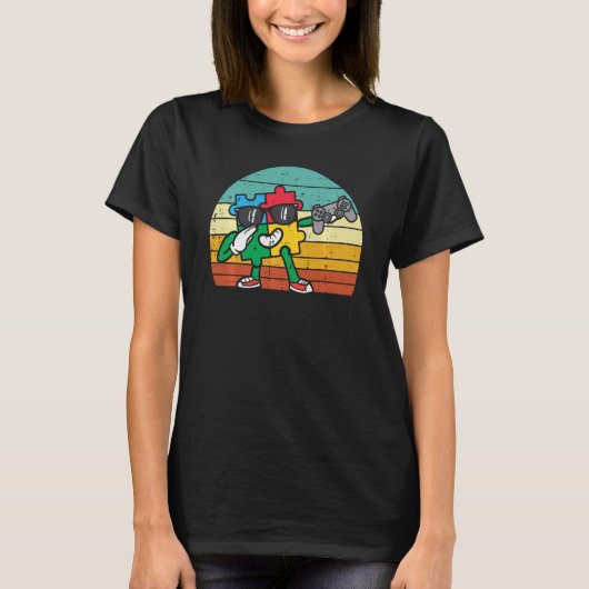 Dabゲームコントローラ自閉症意識ゲーミングゲーマー Tシャツ (正面)