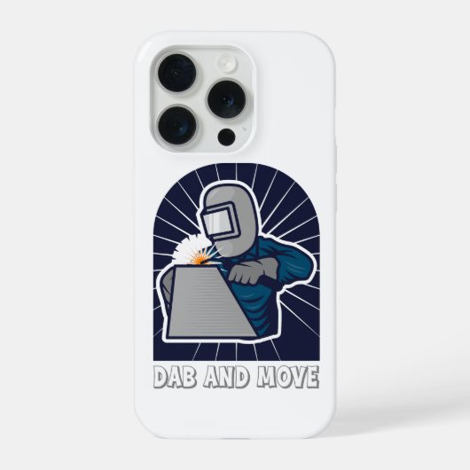 Dab and Move Funny TIG Welder Art iPhoneケース (裏面)
