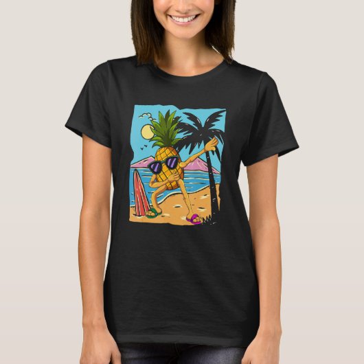 Dab Beach Fruit Tropical Summer Vacation Dabbing P Tシャツ (正面)