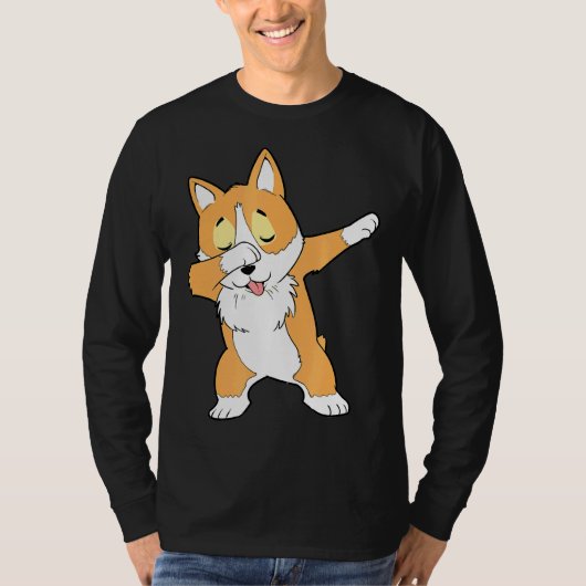 Dab Corgi Dabbing Corgi Tシャツ (正面)