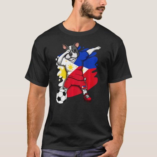 Dab French Bulldog Philippines Soccer Fans Jersey  Tシャツ (正面)