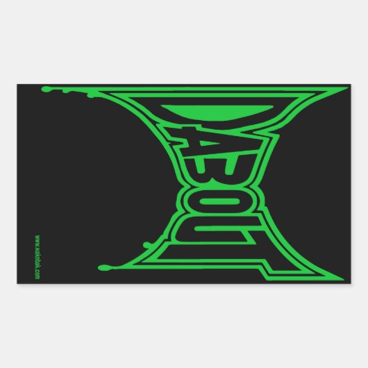 "Dab Out"ステッカー、光沢 長方形シール (正面)