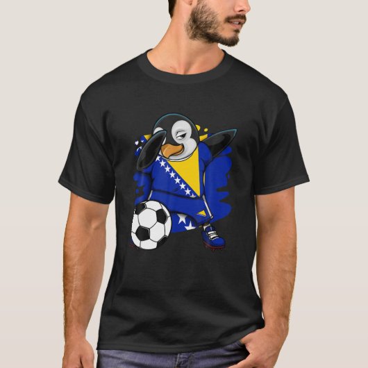 Dab Penguinボスニアヘルツェゴビナサッカーファンジャージー Tシャツ (正面)