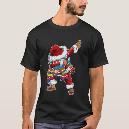 Dab Santa Claus With Mexican Poncho Is Dabbing Tシャツ (正面)