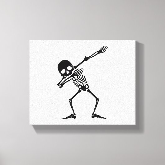 Dab skeleton dabbing skeleton -スカルメンズシャツ キャンバスプリント (正面)