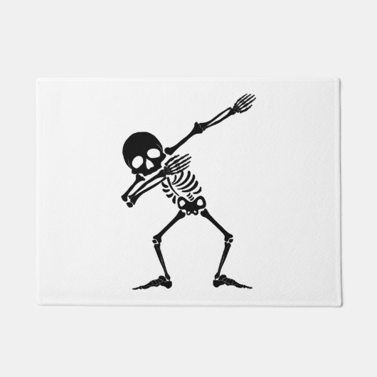 Dab skeleton dabbing skeleton -スカルメンズシャツ ドアマット (正面)