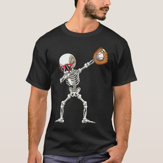 Dab Skeleton  Dabbing Skeleton Baseball Boys Hallo Tシャツ (正面)