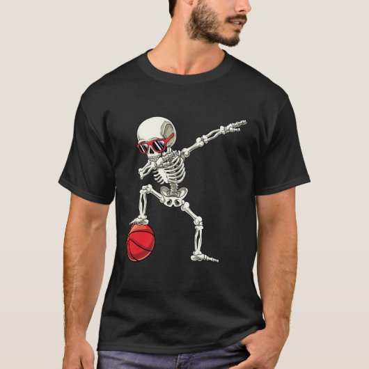 Dab Skeleton  Dabbing Skeleton Basketball Boy Hall Tシャツ (正面)
