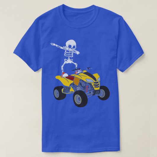 Dabbingスケルトンクワッドバイクライダーダブスケルトンバイク Tシャツ (デザイン正面)