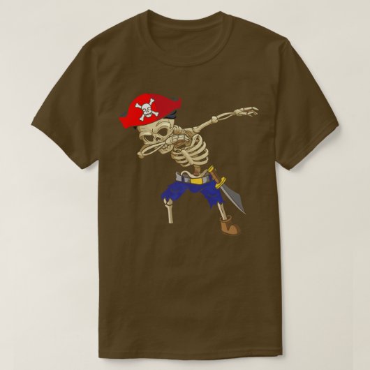 Dabbingスケルトン海賊おもしろいTee海賊コスチュームP Tシャツ (デザイン正面)