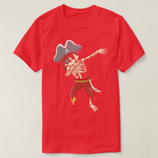 Dabbingスケルトン海賊ハロウィンギフトキッズ少年 Tシャツ (デザイン正面)