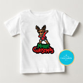 DabbingトナカイのクリスマスキッズTシャツ Tシャツ